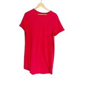 Hyba Vibrant Hot Pink Short Sleeve Extra Long Tee Size XL